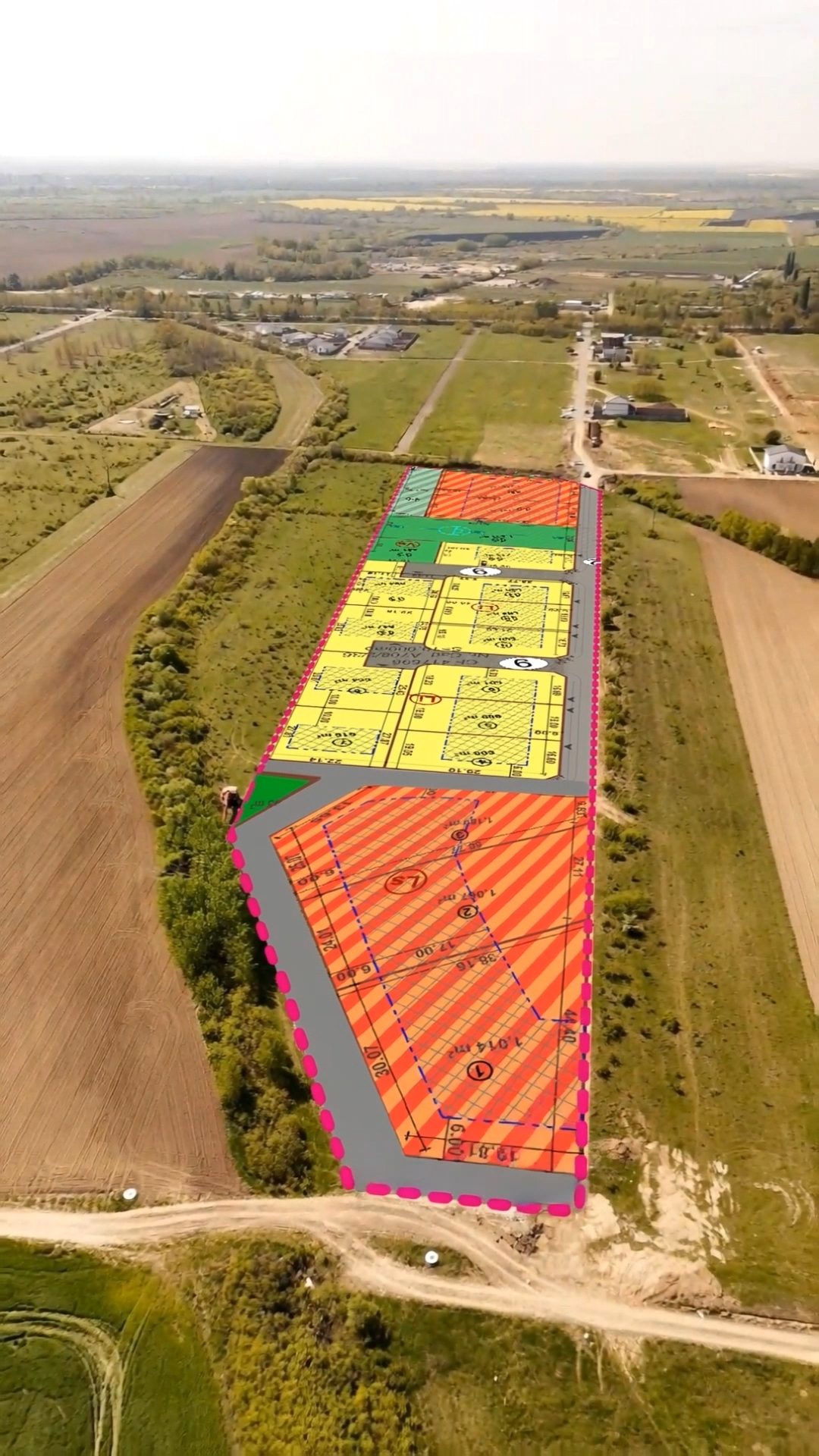 Plan de parcele pentru dezvoltare rezidențială în Moșnița Nouă